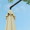 Outsunny 9.5FT Cantilever Patio Umbrella with Crank, Cross Base and Air Vent, Round Hanging Offset Umbrella, Heavy Duty Outdoor Umbrella for Garden