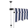 Manual Retractable Awning 157.5" Blue and White Stripes