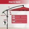 10ft Offset Umbrella Cantilever Patio Hanging Umbrella Outdoor Market Umbrella with Crank & Cross Base Suitable for Garden, Lawn, backyard and Deck