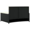 Spa Benches with Cushions 2 pcs Black Poly Rattan