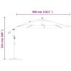 Cantilever Garden Parasol with LED Lights and Steel Pole 118.1" Taupe