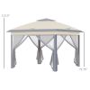 Outsunny 11' x 11' Pop Up Canopy Tent with Netting and Carry Bag, Instant Gazebo Sun Shelter, Tents for Parties with 121 Square Feet of Shade