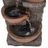 15.7inches Indoor Fountain Cascading Fountain with Led Lights and Pump