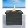 Fiber Reinforced Concrete Propane/Natural Gas Fire Pit Table (Dark Wood)