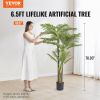 VEVOR Artificial Gold Cane Palm Tree, 6.5 FT Tall Faux Plant, PE Material & Anti-Tip Tilt Protection Low-Maintenance Plant