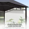 Outsunny 10' x 10' Soft Top Patio Gazebo Outdoor Canopy with Unique Geometric Design Roof, All-weather Steel Frame, Gray