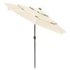 10Ft 3-Tiers 32LEDS Patio Umbrella Beige