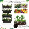 4-Tier Vertical Raised Garden Bed with 4 Containers and Drainage Holes