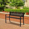 47in PVC Mesh Backrest Iron Bench Black