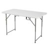 4ft Foldable Lift Patio Plastic Table White