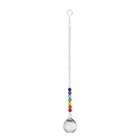 1pc Garden Plant Bird Repelling Tool; Clear Hanging Crystals Rainbow Suncatcher; Prism Pendant Ornament With Colorful Chain For Home And Garden Decora (size: 23cm/9.06in)