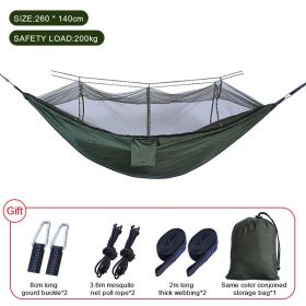 Sleeping hammock Outdoor Parachute Camping Hanging Sleeping Bed Swing Portable Double Chair wholesale (Ships From: China, Color: Upgrade army green)