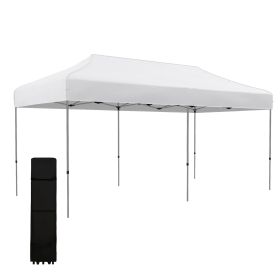 Outsunny 10' x 20' Pop Up Canopy Tent, Instant Sun Shelter with 3-Level Adjustable Height (Color: as Pic)