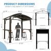 8x5FT Arc Roof, Grill Canopy for Outdoor Grill w/Double Galvanized Steel Roof and 2 Side Shelves, BBQ Gazebo Grill Tent for Patio Garden Backyard