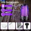 Rechargeable Mosquito Killer Lamp Bug Zapper with Night Light Strap Mosquito Catcher with Max 1615Square Feet Range UV Light for Indoor Outdoor